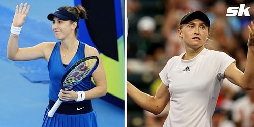 Belinda Bencic (L) and Aliaksandra Sasnovich