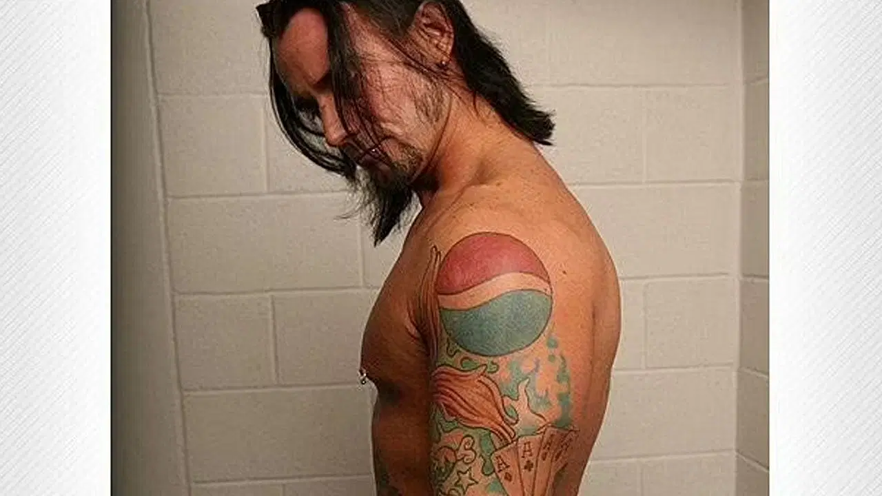 CM Punk&#039;s Pepsi tattoo blends incredibly with his other tattoos