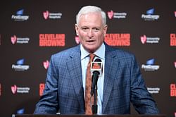 Why were Browns owners Jimmy and Dee Haslam not present at Deshaun Watson's press conference?