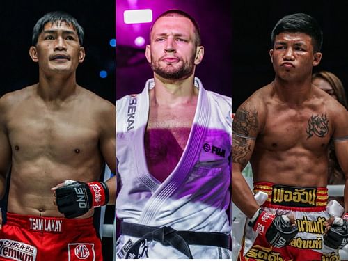 (From left) Eduard Folayang, Reinier de Ridder, Rodtang Jitmuangnon. [Photo: ONE Championship]