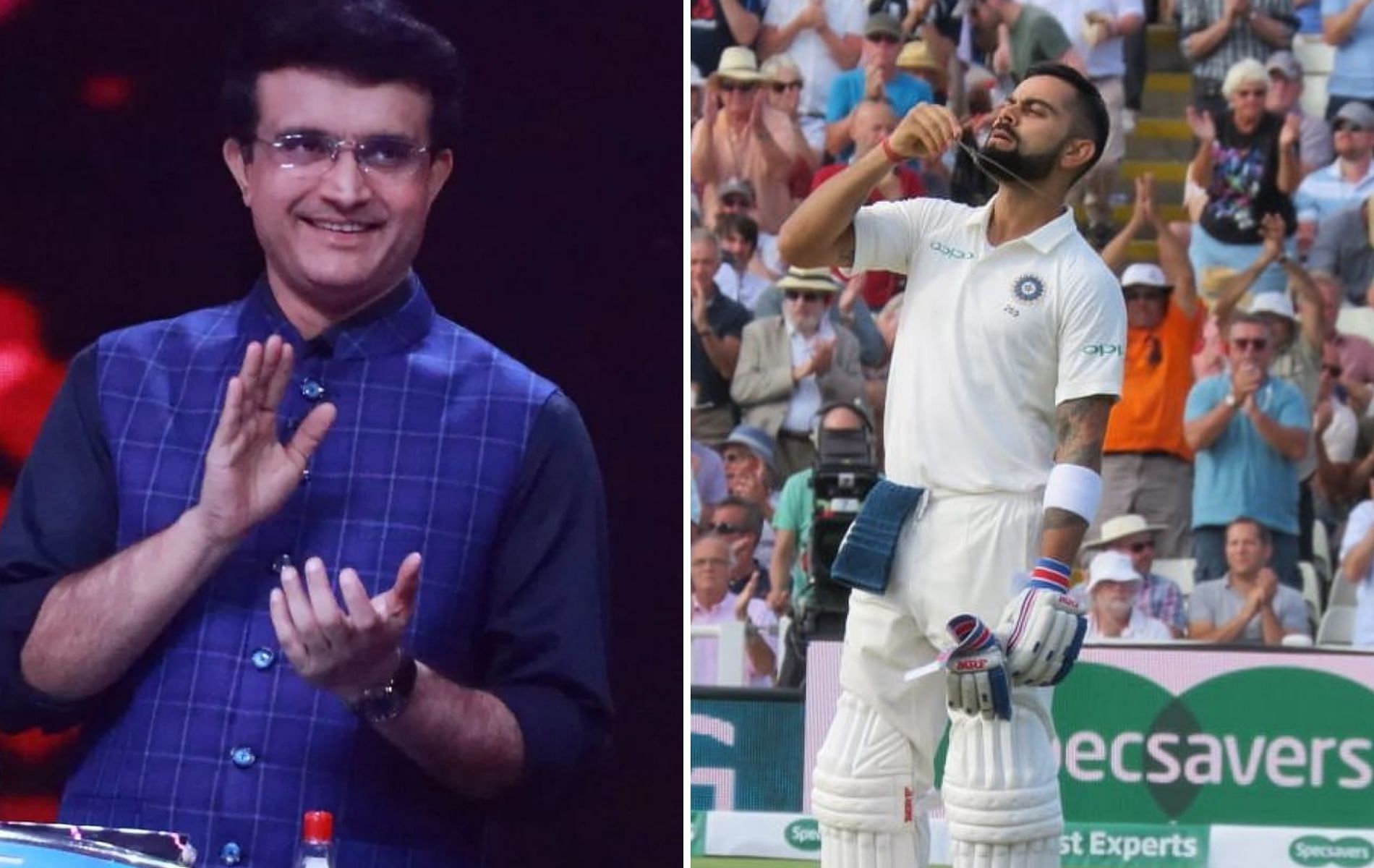 Sourav Ganguly (L) and Virat Kohli. (Image: Instagram)