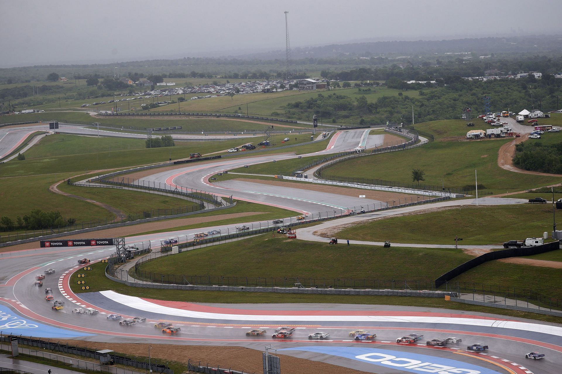 A general view of cars on track during the NASCAR Cup Series EchoPark Texas Grand Prix at Circuit of The Americas (Photo by Chris Graythen/Getty Images)