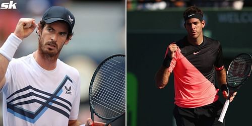 Andy Murray (L) and Juan Martin del Potro.