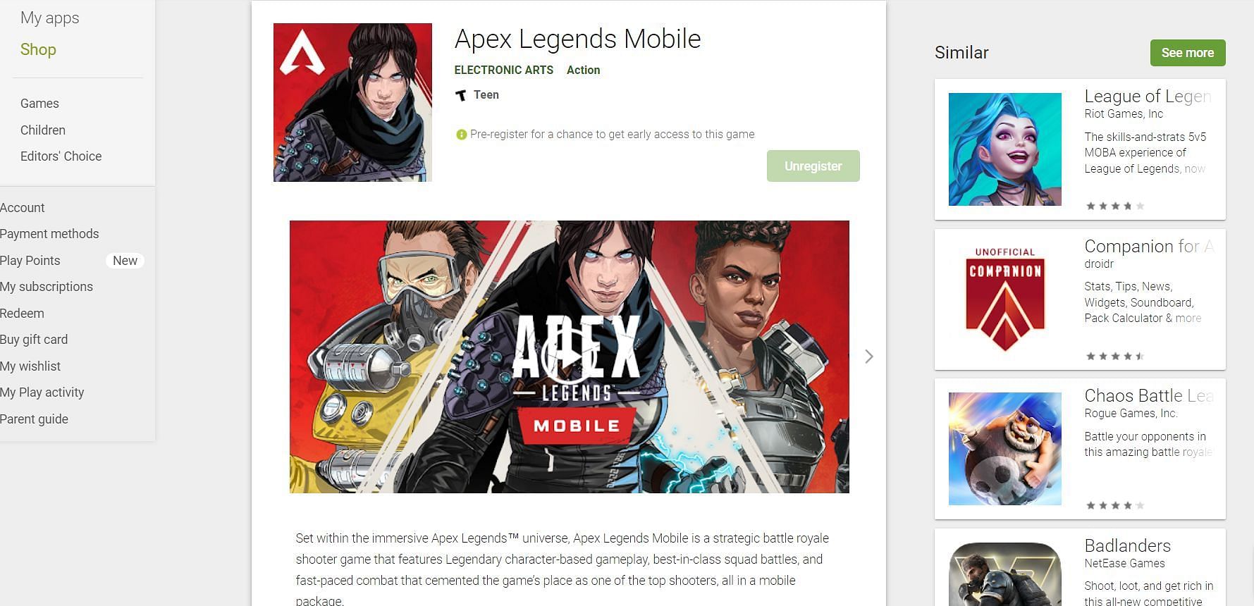 Apex Legends Mobile (Image via Google Play Store)