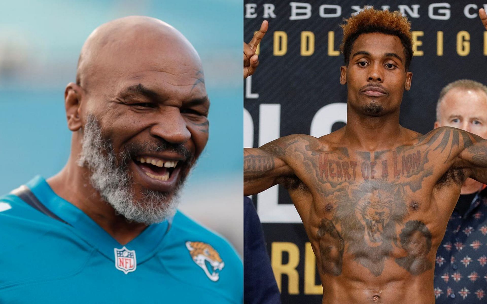 Mike Tyson (left) and Jermall Charlo (right)