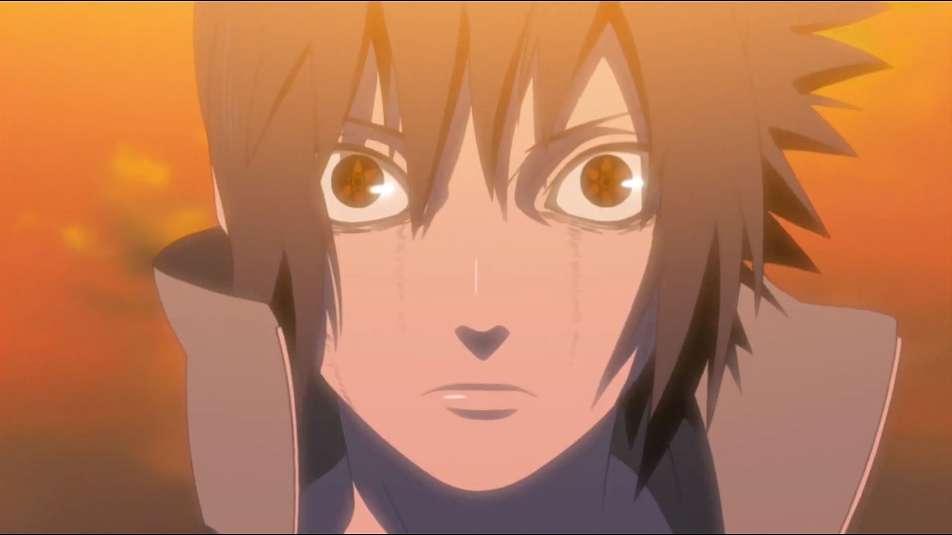 Sasuke as he appears in 'Naruto Shippuden' with his Mangekyo Sharingan active (Image via Studio Pierrot)