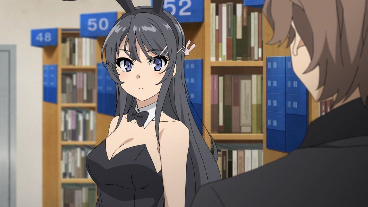 Mai Sakurajima as seen in the anime Rascal Does Not Dream of Bunny Girl Senpai (Image via Studio CloverWorks)