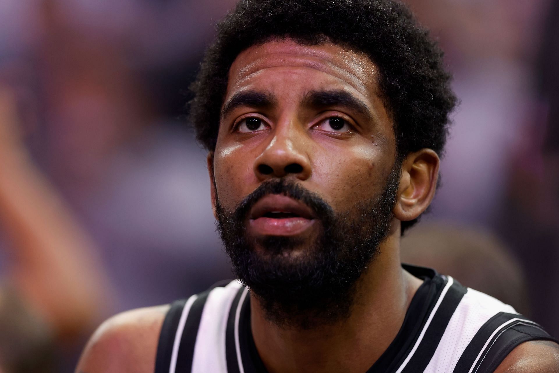 Brooklyn Nets guard Kyrie Irving waits anxiously to see if the state allows him to return full-time