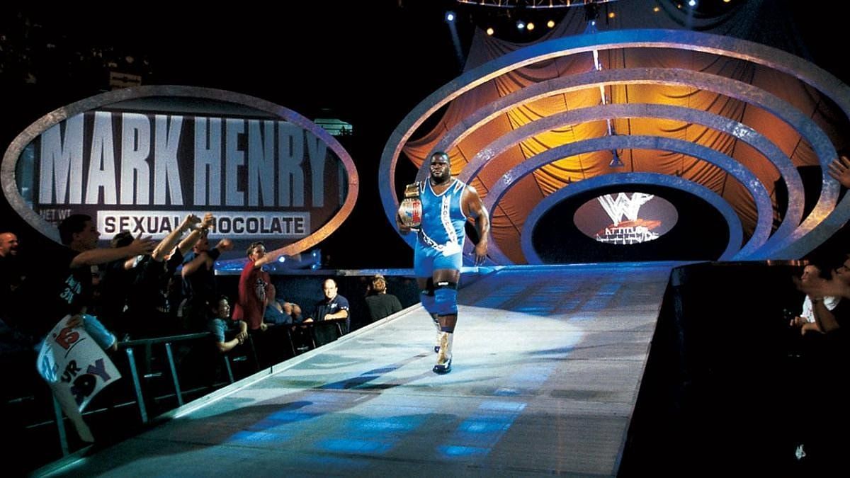 Mark Henry making his entrance on SmackDown as European champion