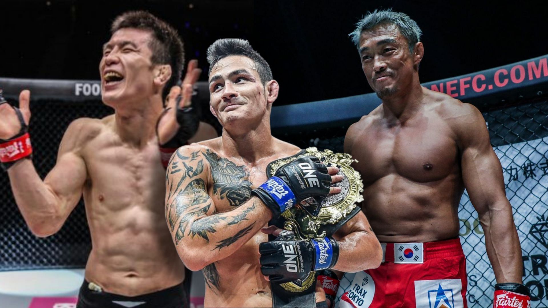 Shinya Aoki (left), Thanh Le (center), Yoshihiro Akiyama (right) [Photo Credits: ONE Championship]
