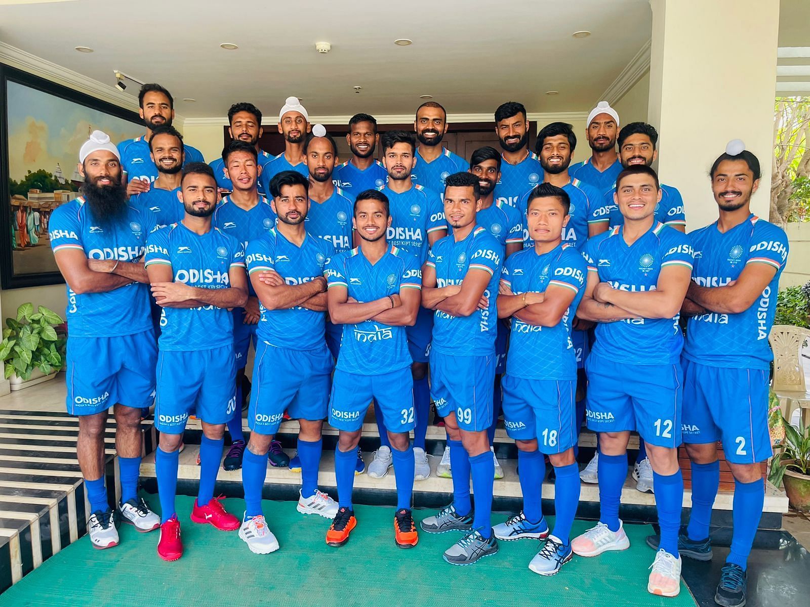 The Indian squad for the FIH Pro League matches against Argentina strike a pose. (PC: Hockey India)