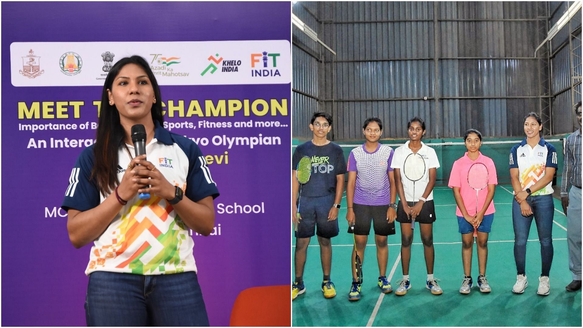 C.A. Bhavani Devi interacts with students under the &#039;Meet the Champion&#039; initiative (Pic Credit: SAI)