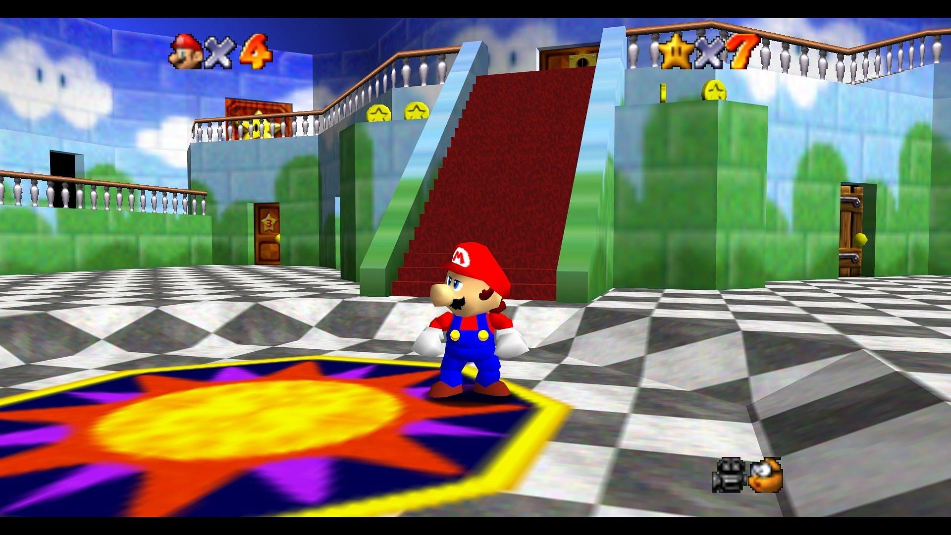 Mario inside the castle (Super Mario 64)