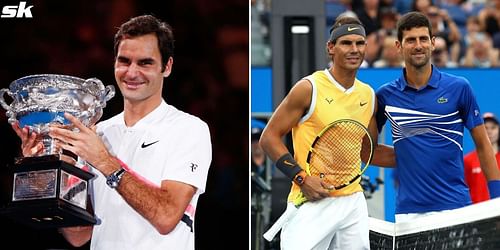 From L-R: Roger Federer, Rafael Nadal and Novak Djokovic