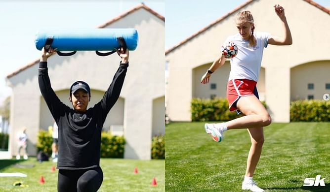 In pictures: Naomi Osaka, Petra Kvitova, Emma Raducanu and Coco Gauff hit practice courts ahead of Indian Wells