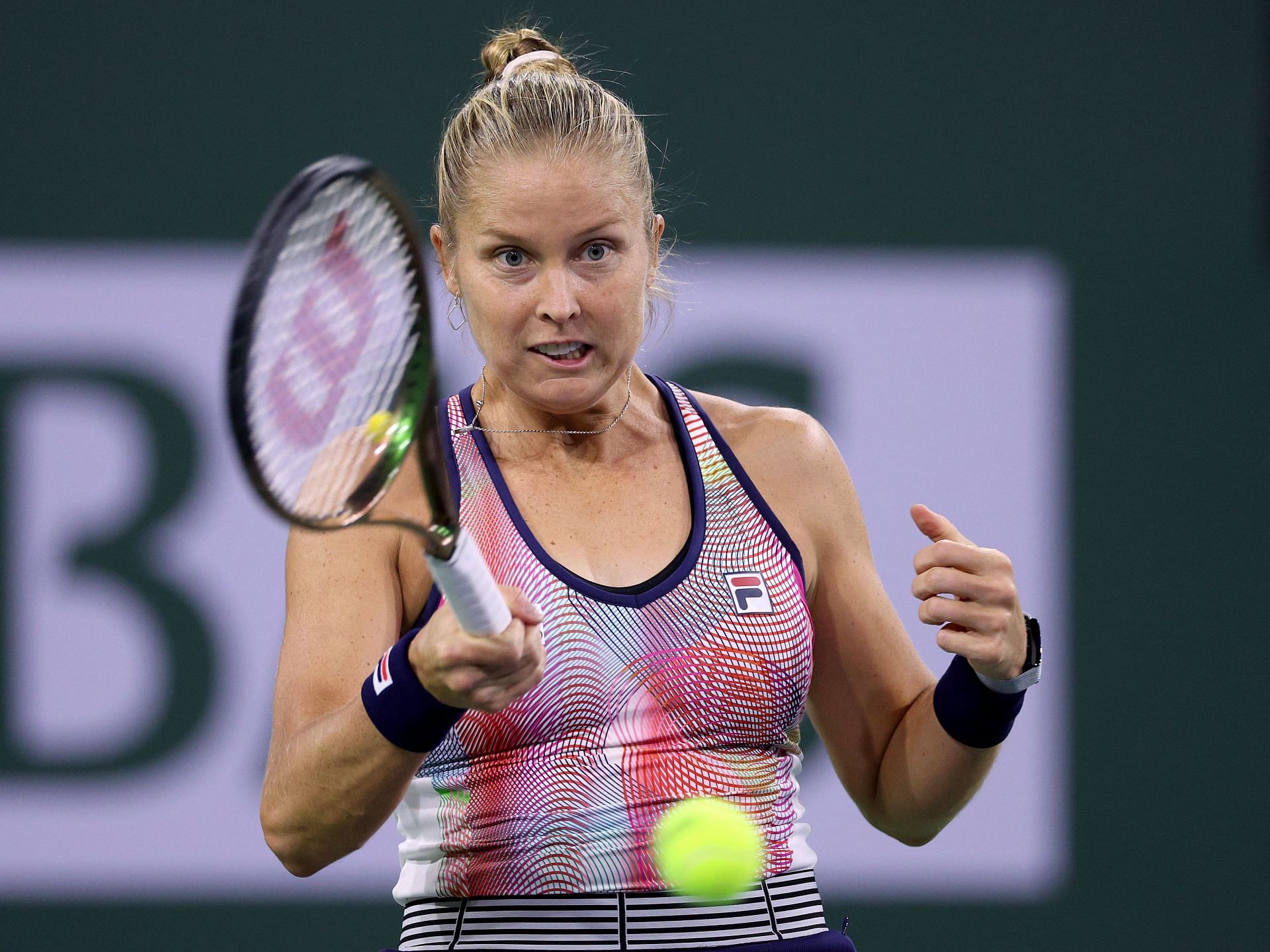 Shelby Rogers in action at the BNP Paribas Open