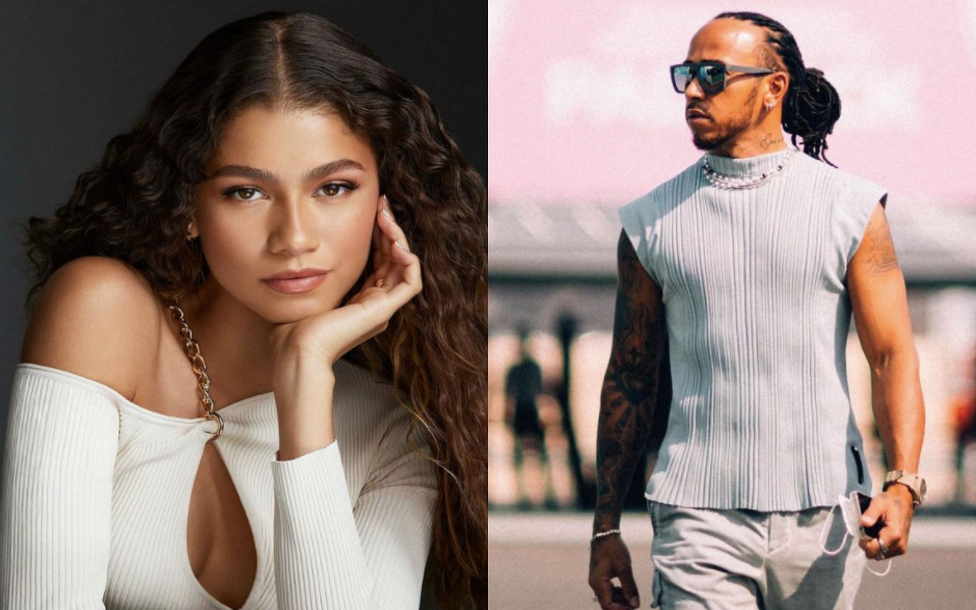 Zendaya (Left) &amp; Lewis Hamilton (Right) (Via Instagram: @zendaya, @lewishamilton)