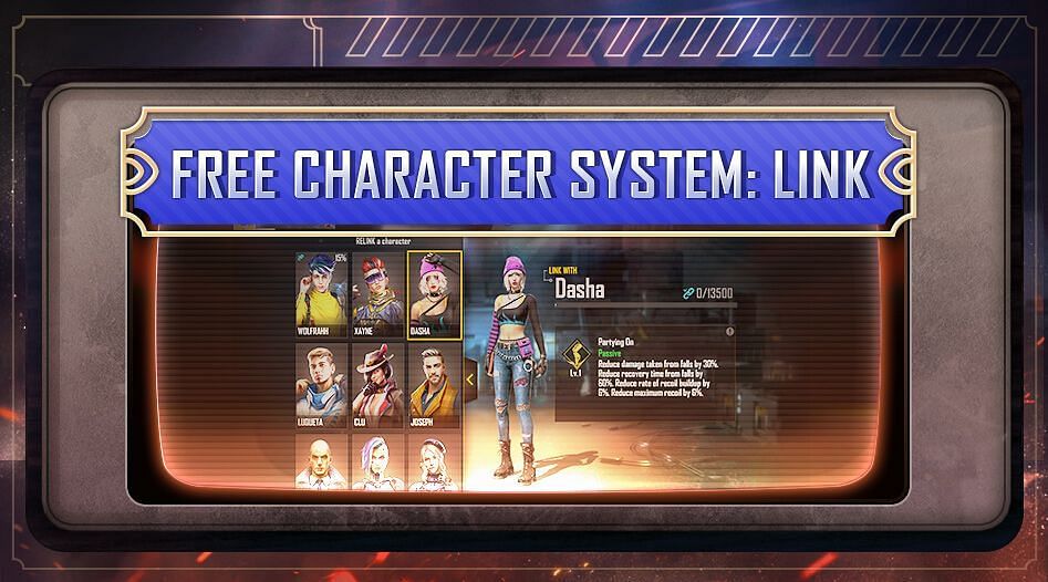 Players can claim free characters using the Link technology (Image via Garena)