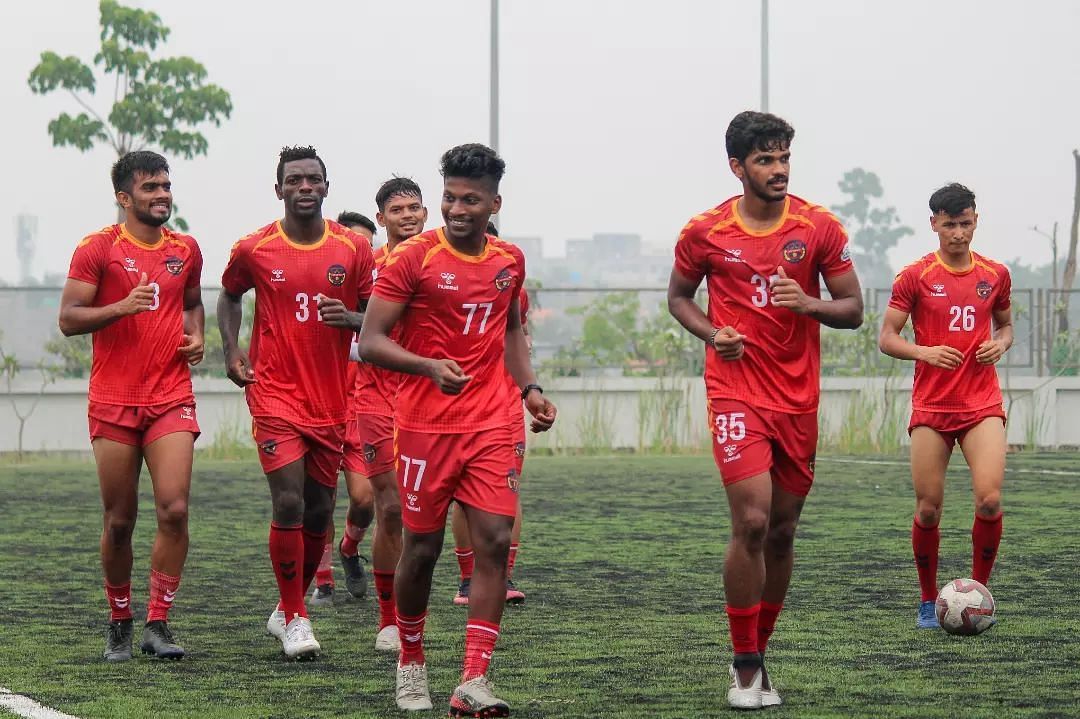 Kenkre FC players in a training session for the I-League (Image Courtesy- Kenkre Football Club Instagram)