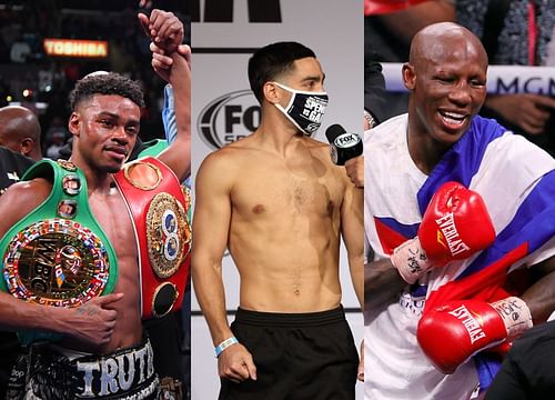 Errol Spence Jr (left), Danny Garcia (middle), Yordenis Ugas (right)