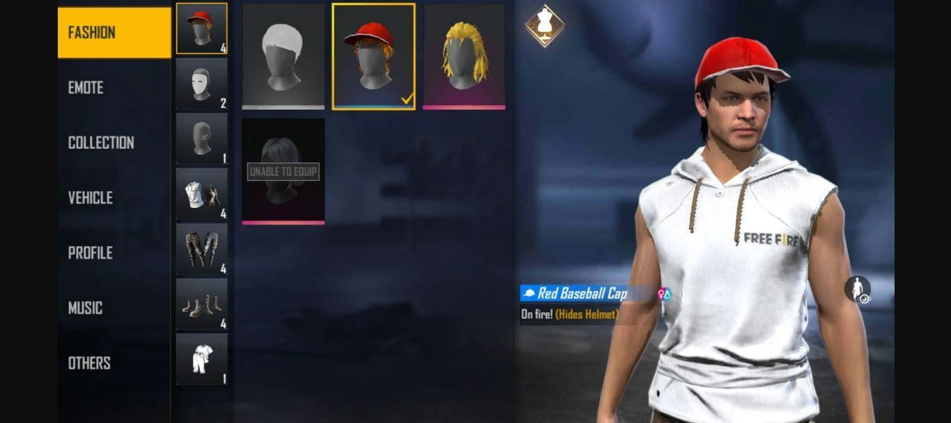 Red Baseball Cap redeem code reward (Image via Garena)