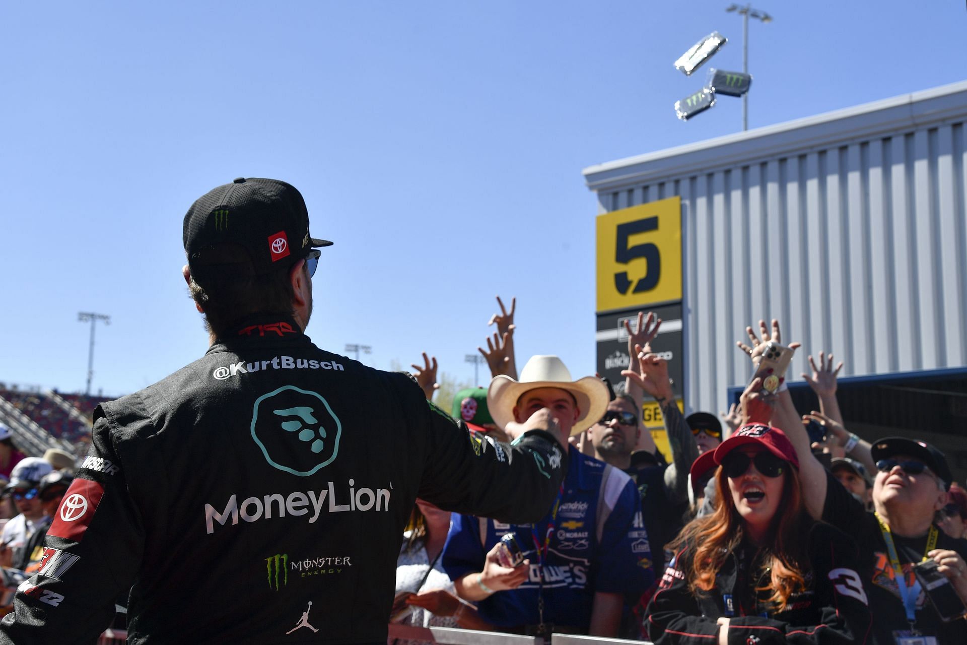 Kurt Busch engaging with his fans prior to the Ruoff Mortgage 500. (Photo by Logan Riely/Getty Images)
