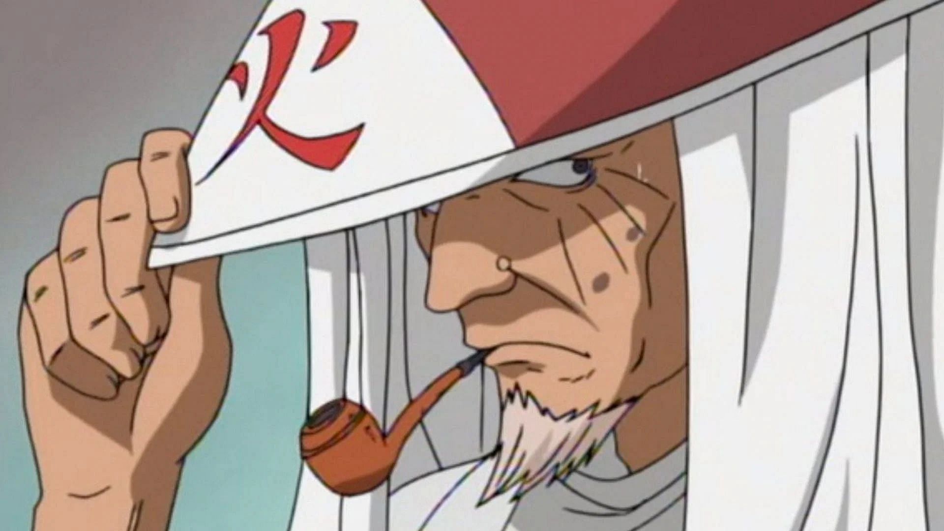 Hiruzen Sarutobi as seen in the &#039;Naruto&#039; anime (Image via Studio Pierrot)