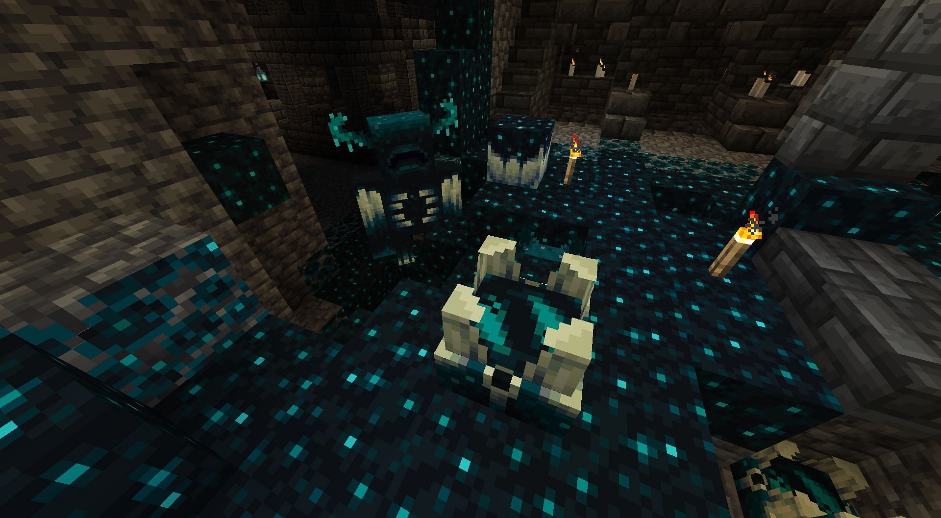 Warden spawned after the shriek (Image via Minecraft 1.19 snapshot)