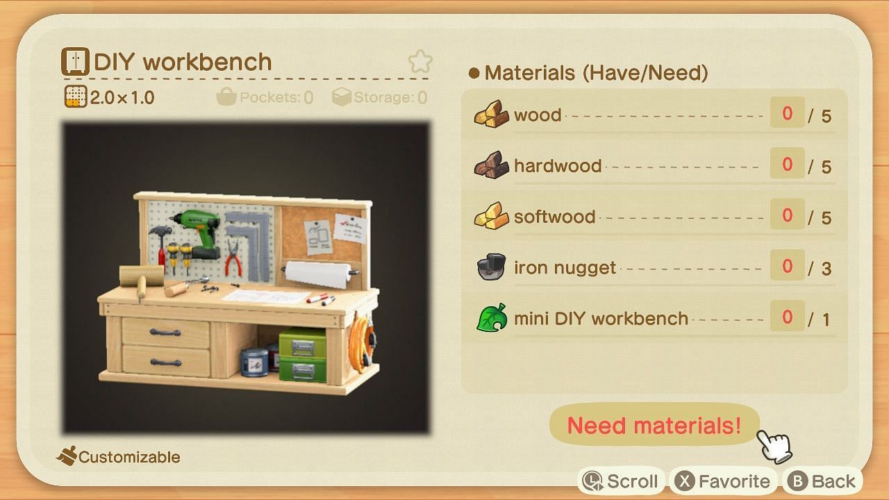DIY Workbench in Animal Crossing: New Horizons (Image via r/AnimalCrossing/Reddit)