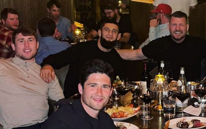Watch: Khamzat Chimaev and Michael Bisping playfully gang up on Darren Till