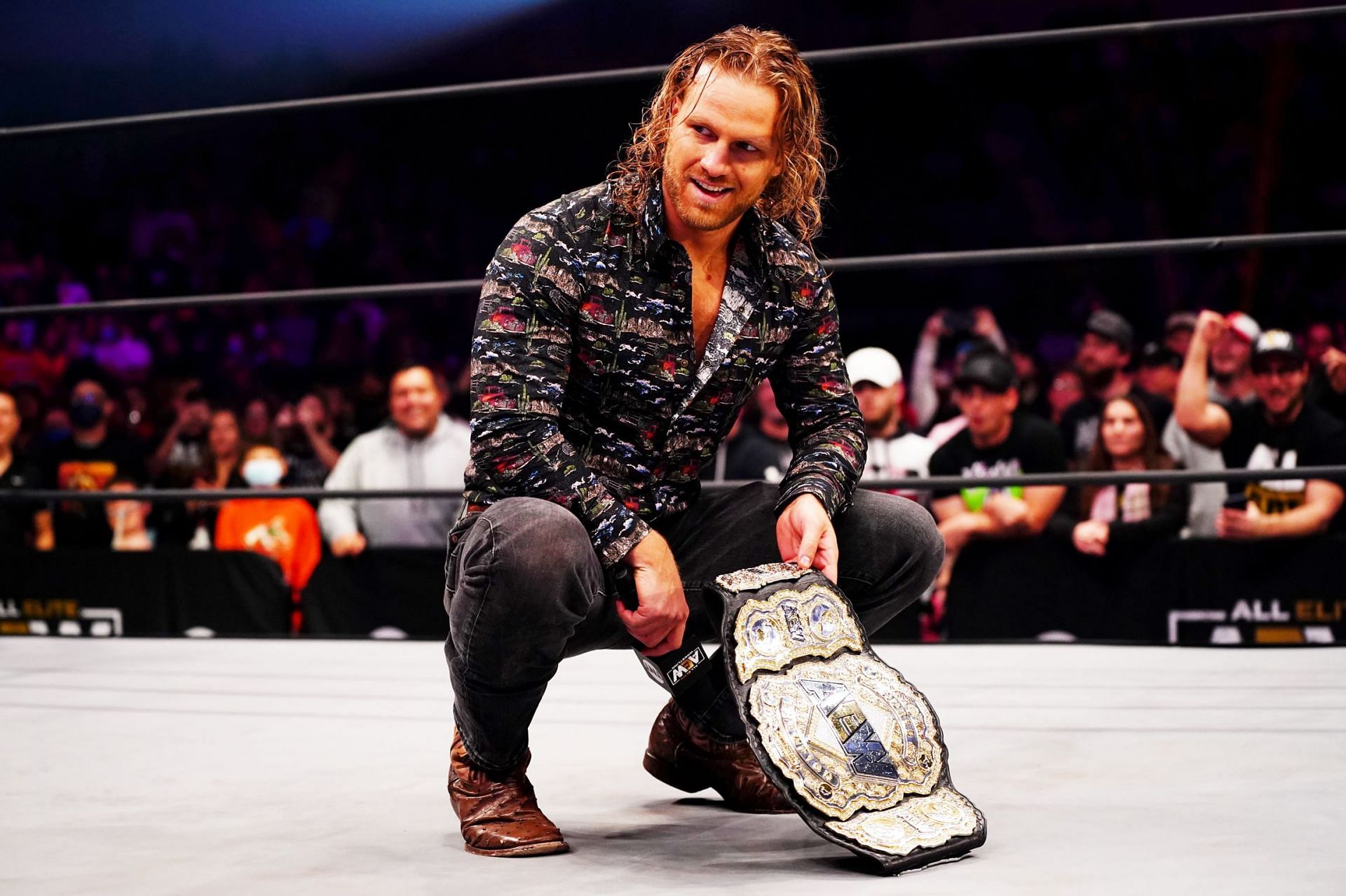 Page during the early days of his AEW Championship reign.