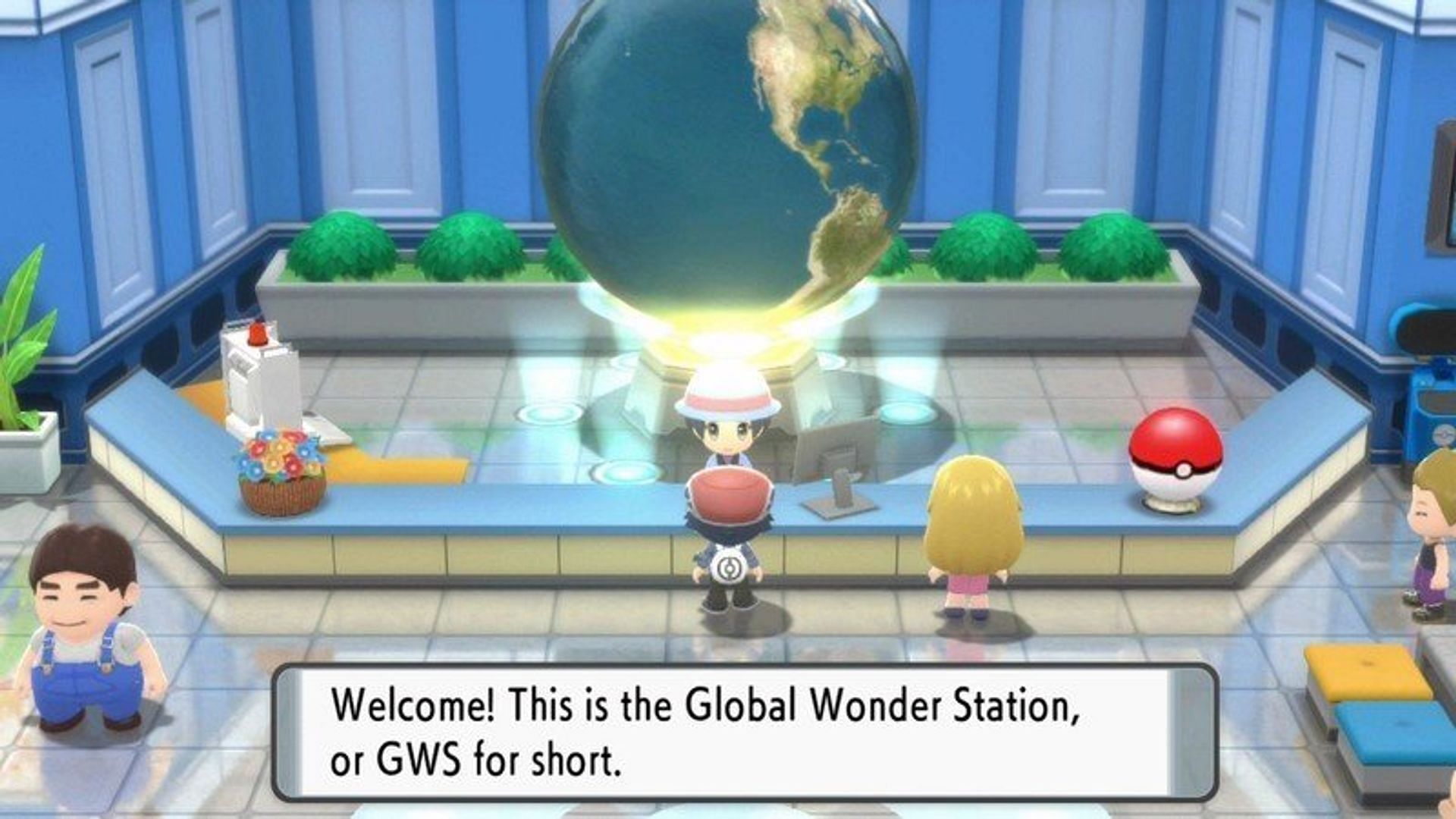 The interior of the GWS building in Pokemon Brilliant Diamond and Shining Pearl (Image via The Pokemon Company/Serebii)