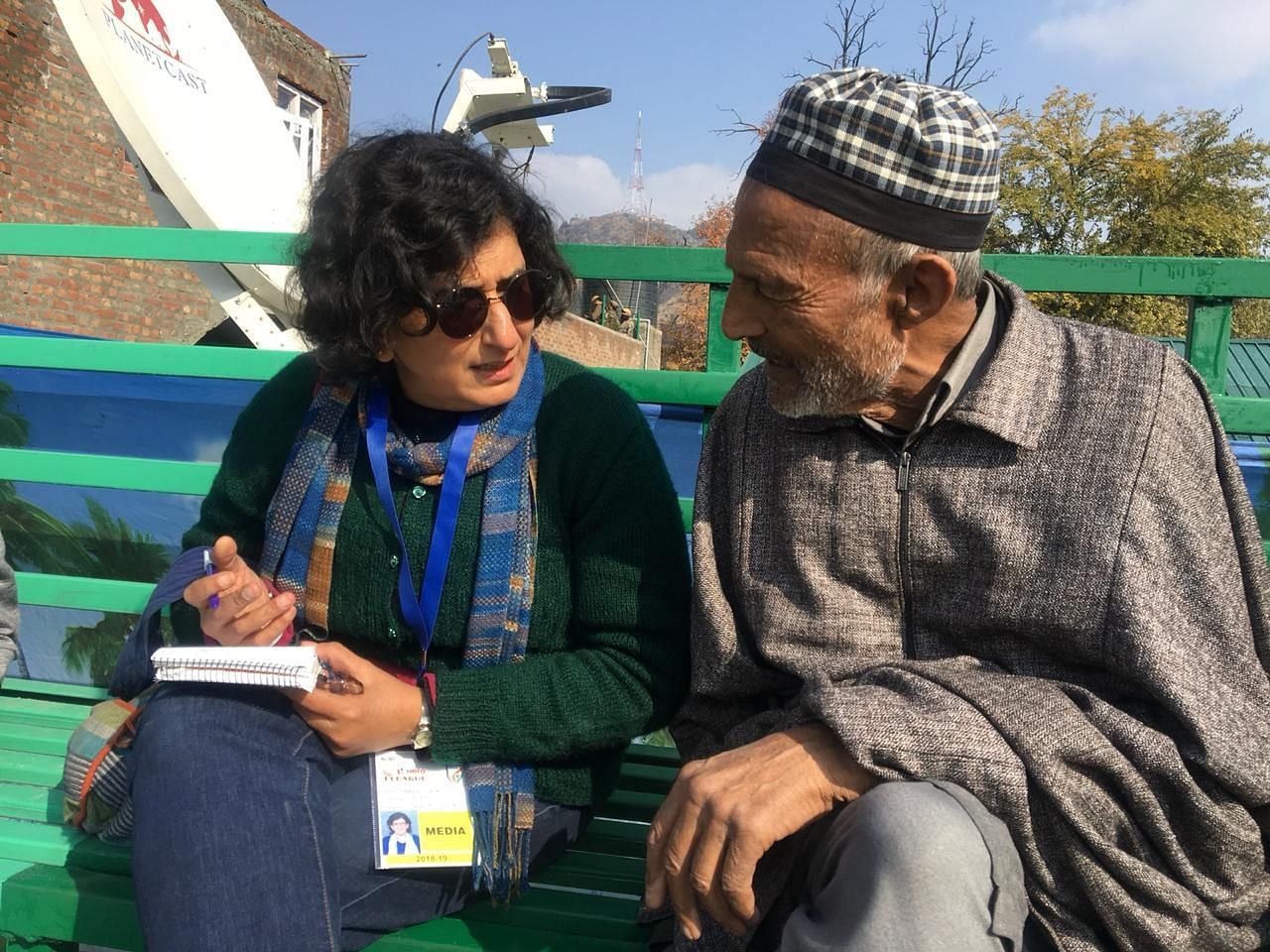 Senior sports journalist Sharda Ugra on assignment in Srinagar.