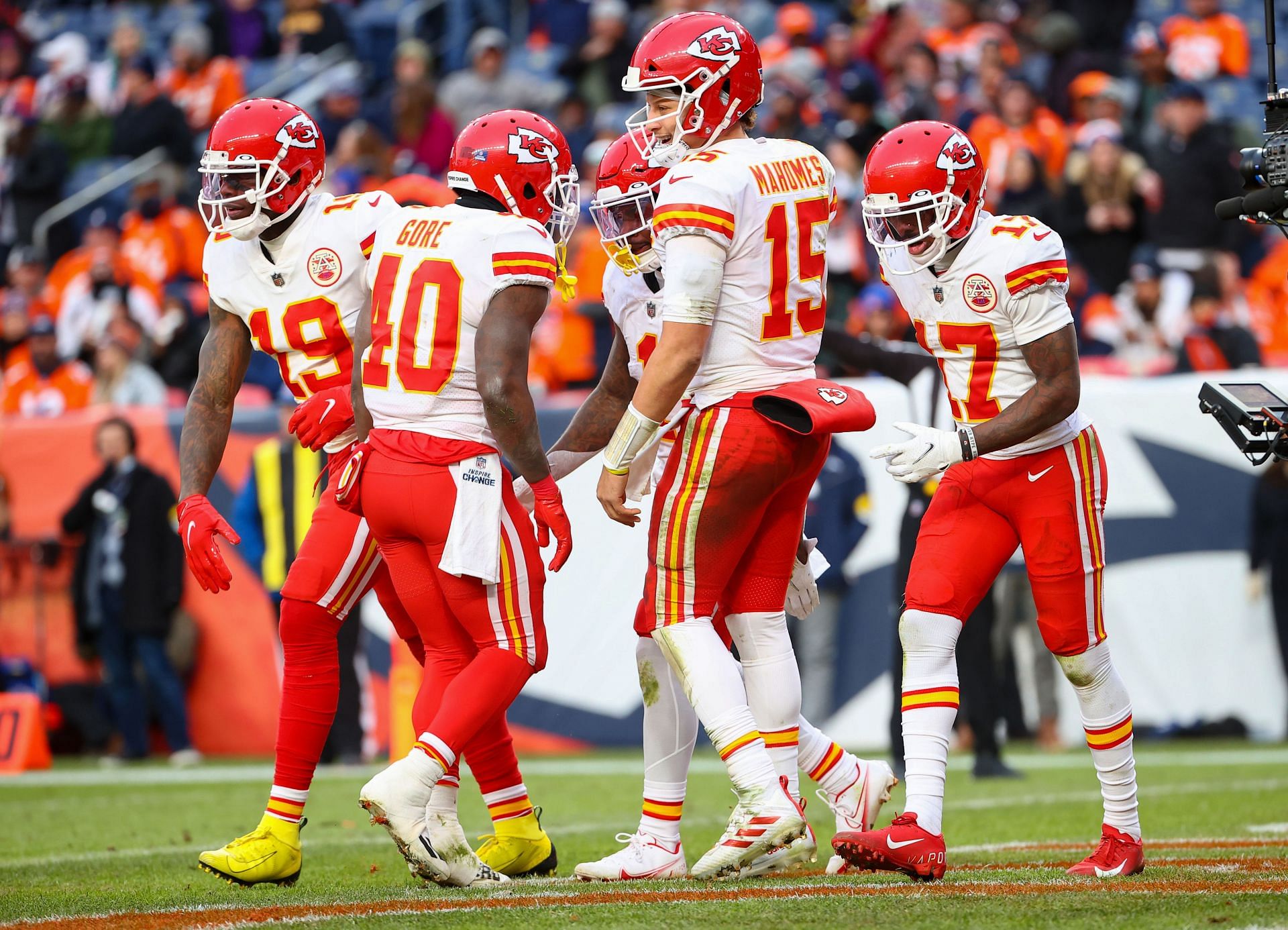 Celebratory opponents, such as the Kansas City Chiefs in January, have become a far too common staple of Mile High (Photo: Getty)