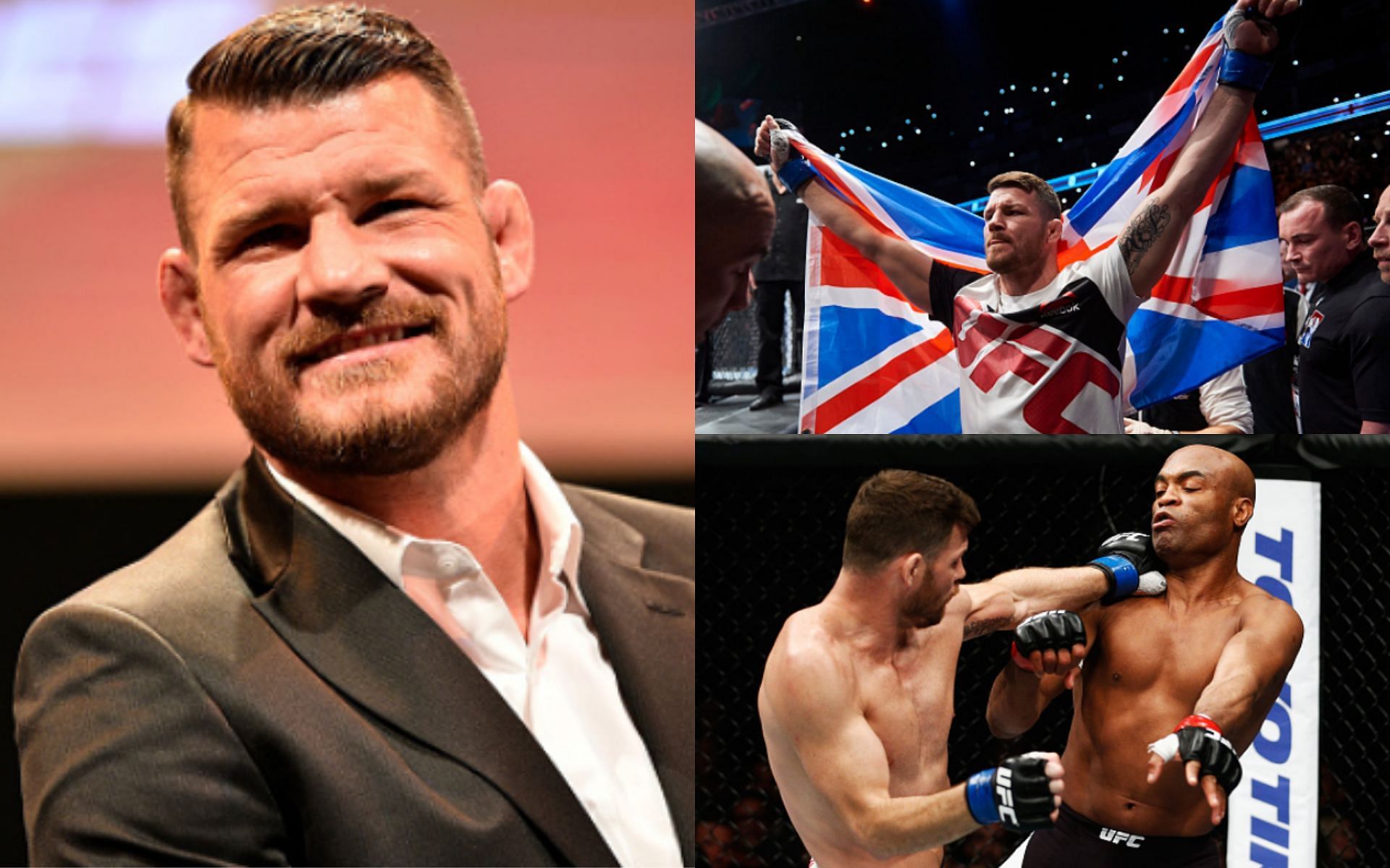 Michael Bisping (left and top right); Bisping vs. Silva (bottom right)