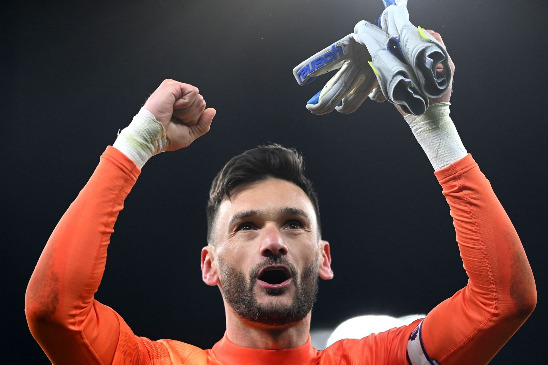 Hugo Lloris has come to the defence of Mauricio Pochettino (not in pic).