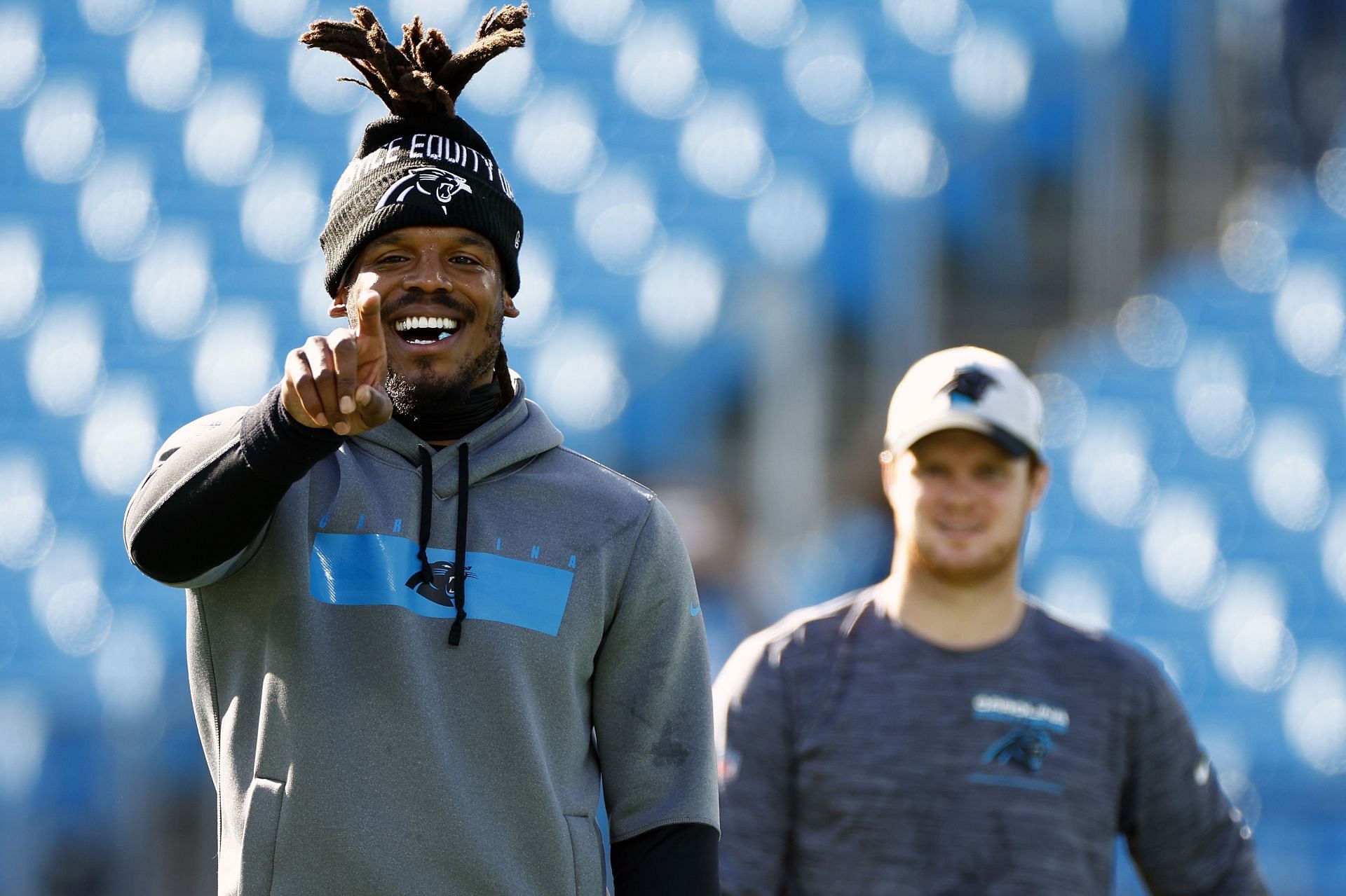 Carolina Panthers Cam Newton and Sam Darnold