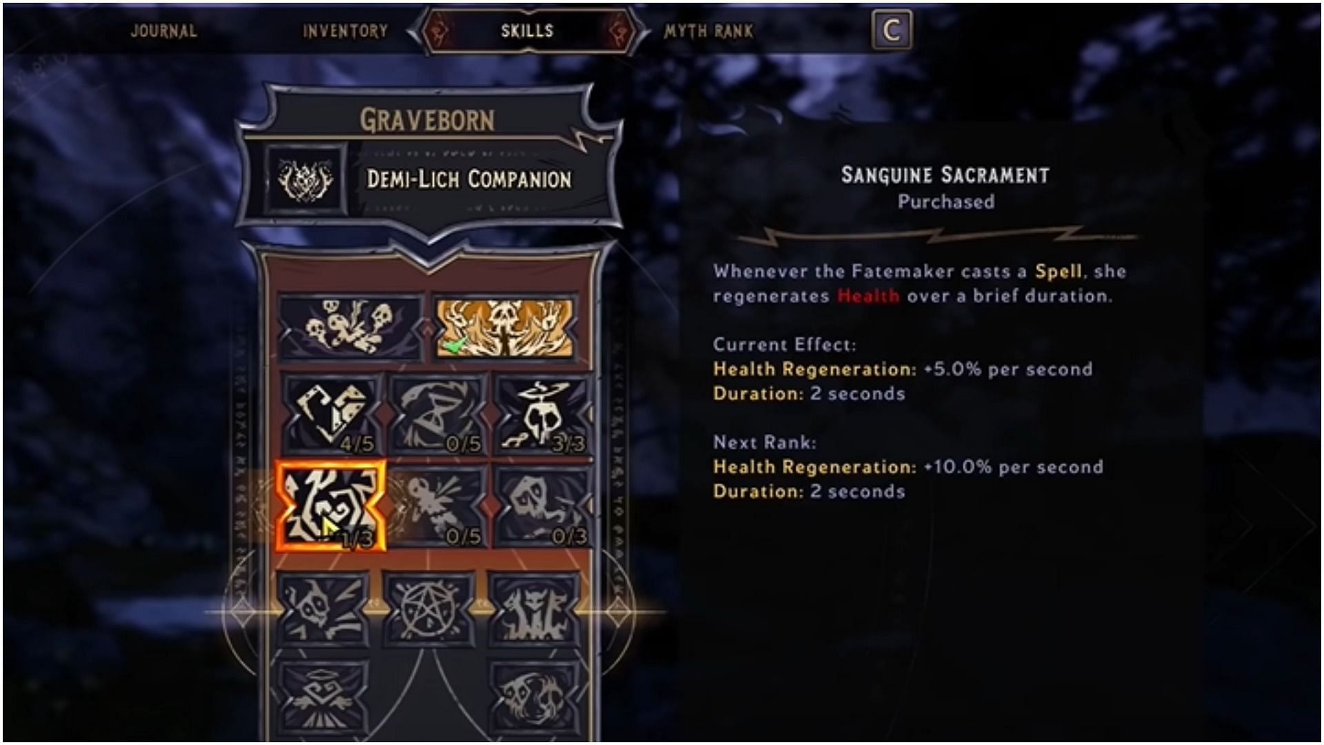 After casting a spell, Sanguine Sacrament restores health over time (Image via Joltzdude139/YouTube)