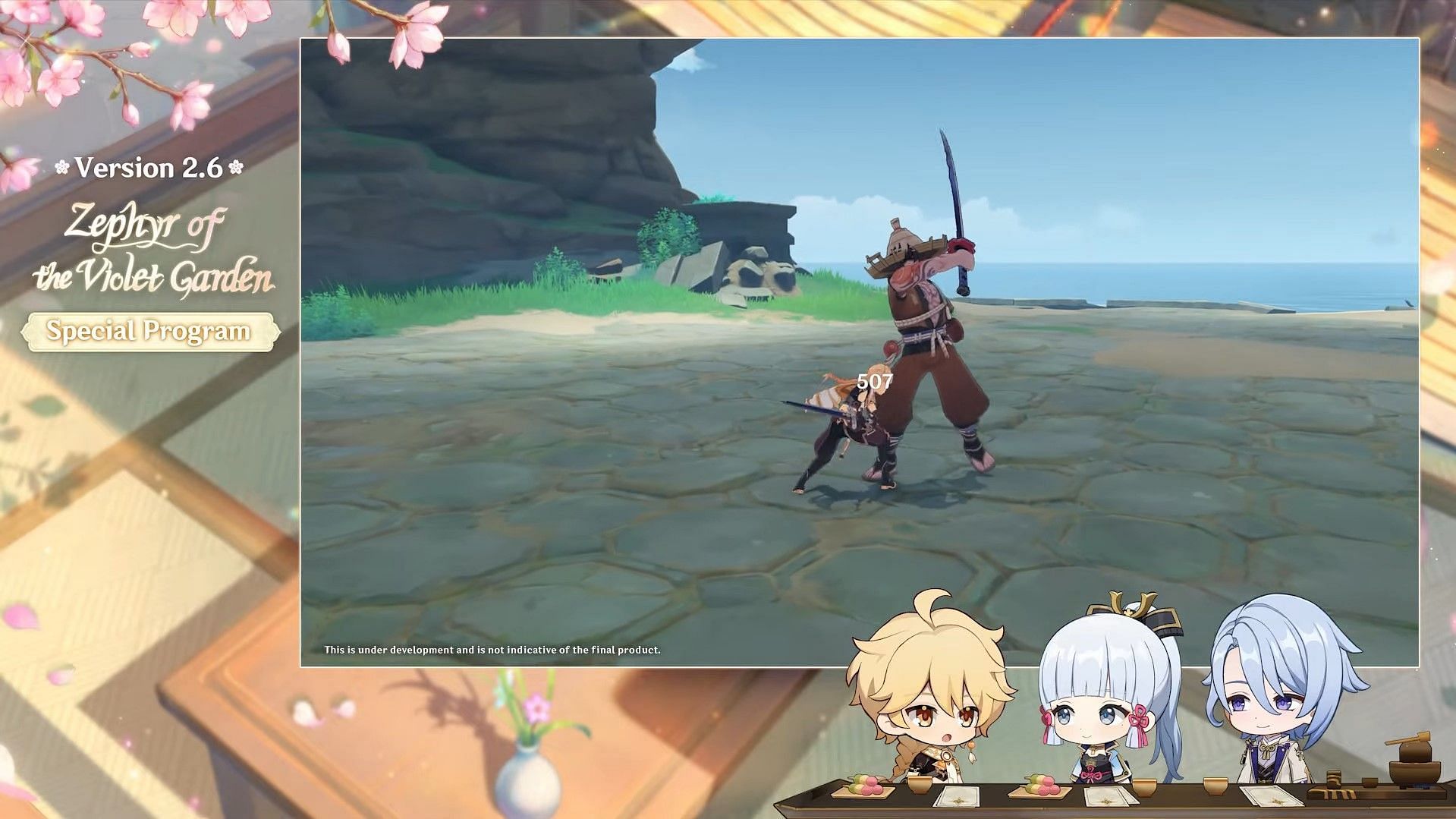 An example of a player trying to parry an incoming attack (Image via miHoYo)