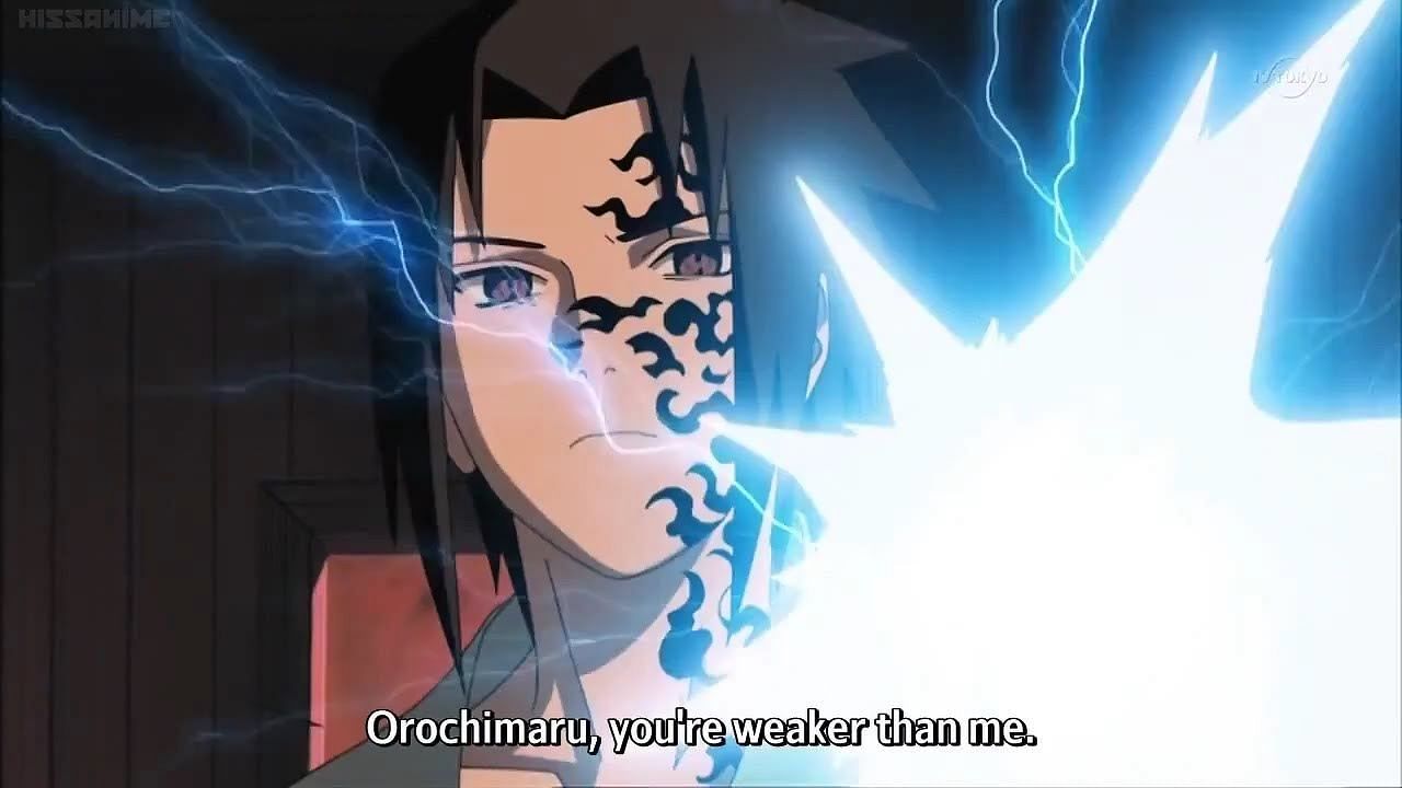 Sasuke as he attacks Orochimaru in 'Naruto Shippuden' (Image via Studio Pierrot)