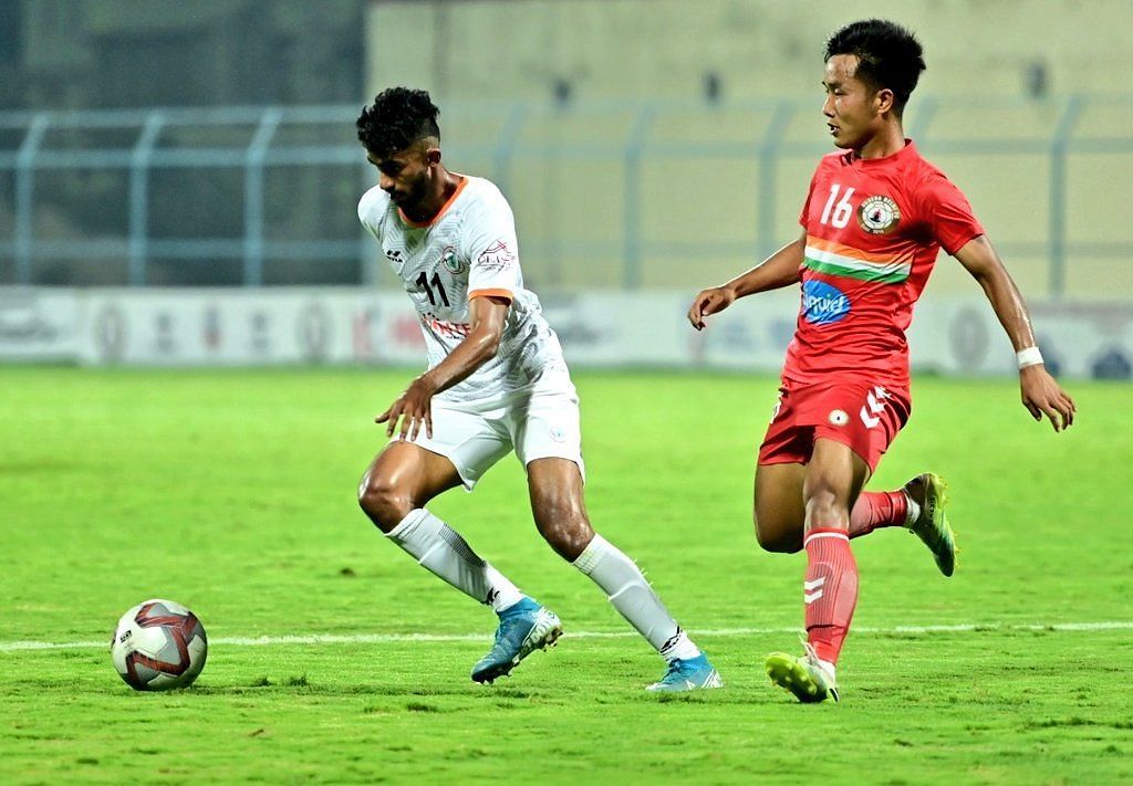 Both NEROCA FC and Sudeva Delhi FC lacked the composure in the final third. (Image Courtesy: Twitter/@ILeagueOfficial)