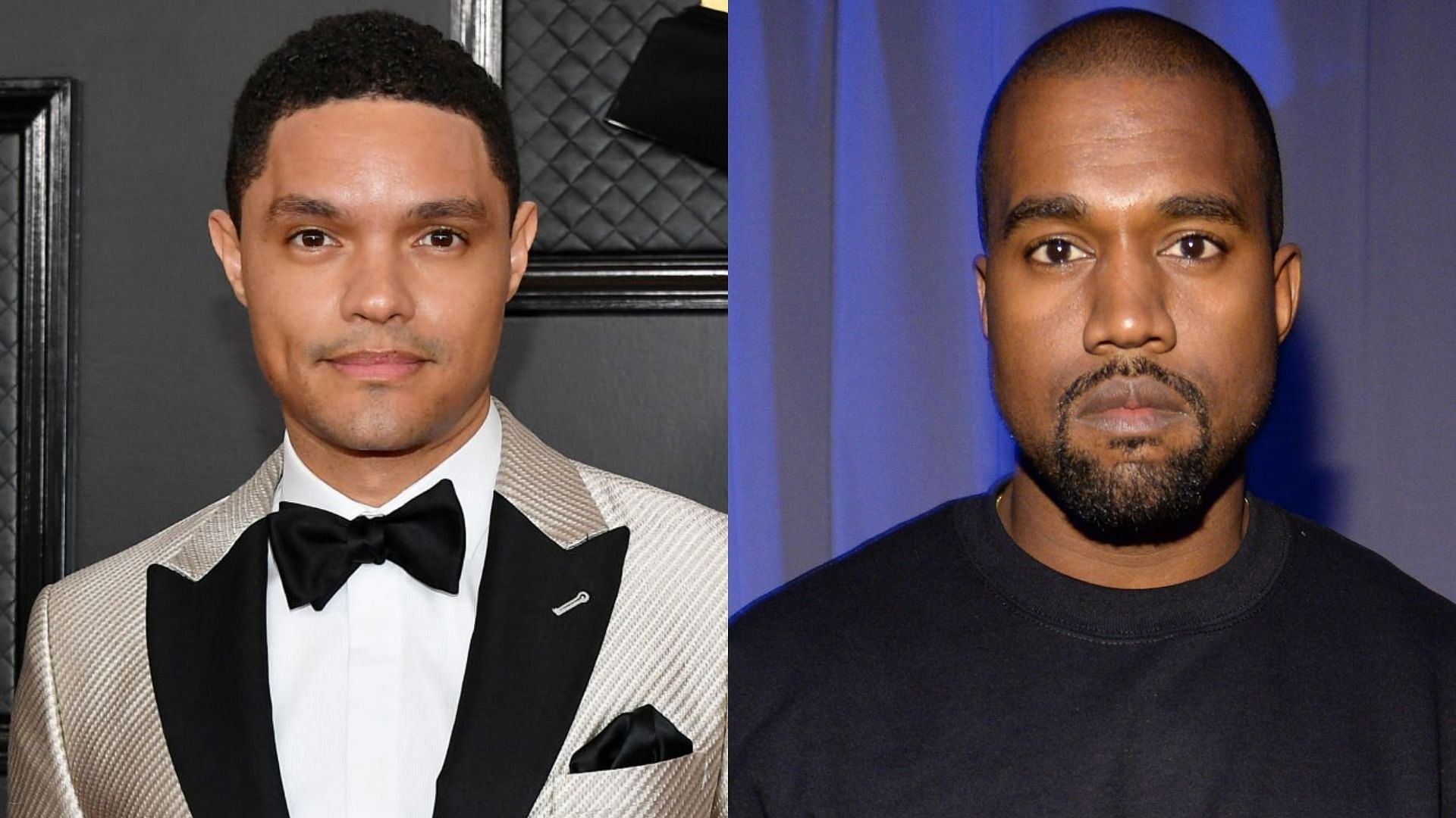 Kanye West made a racially offensive comment against Trevor Noah on social media (Image via Amy Sussman/Getty Images and Kevin Mazur/Getty Images)