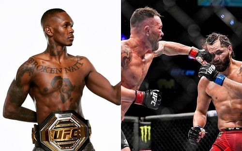 Israel Adesanya (L) and Colby Covington vs. Jorge Masvidal (R) via Instagram @stylebender and @colbycovmma