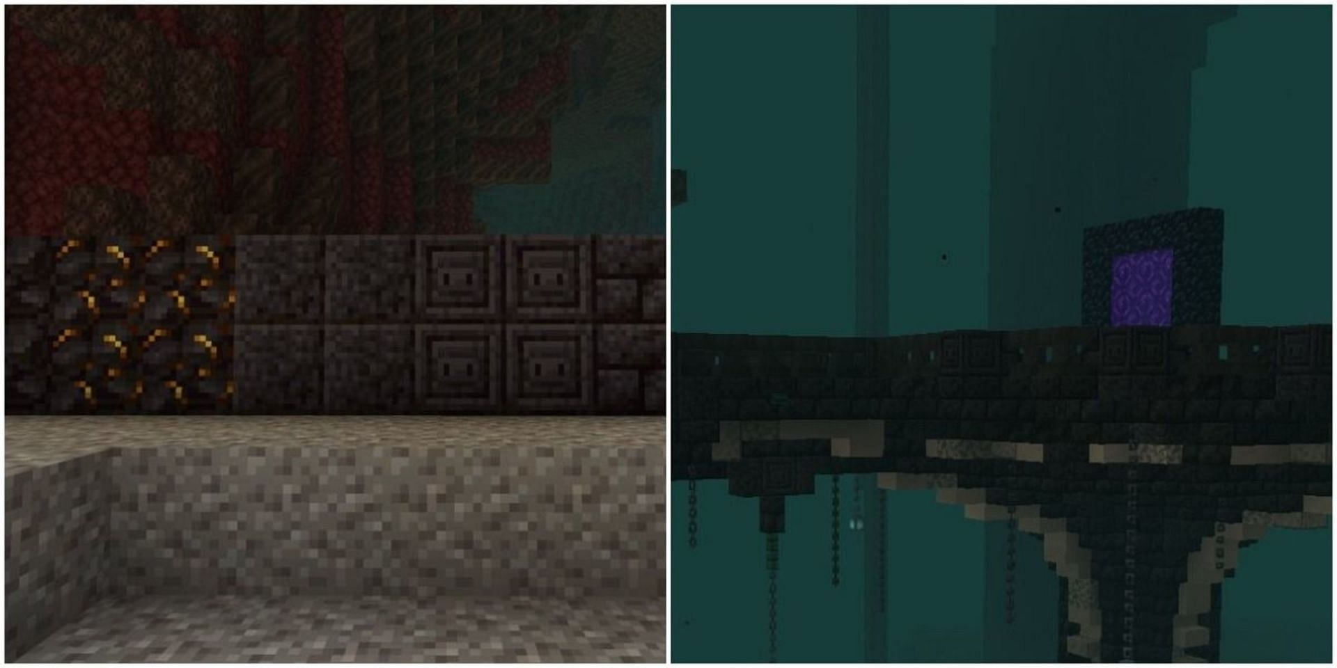 Different forms of blackstone that can be found or crafted in Minecraft (Image via Mojang)