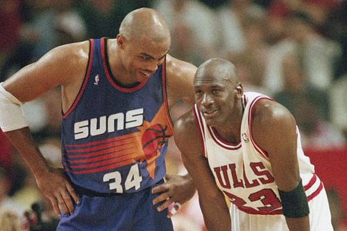 Michael Jordan's Chicago Bulls got the better of Charles Barkley's Phoenix Suns in the '93 NBA Finals. [Photo: Franchise Sports]