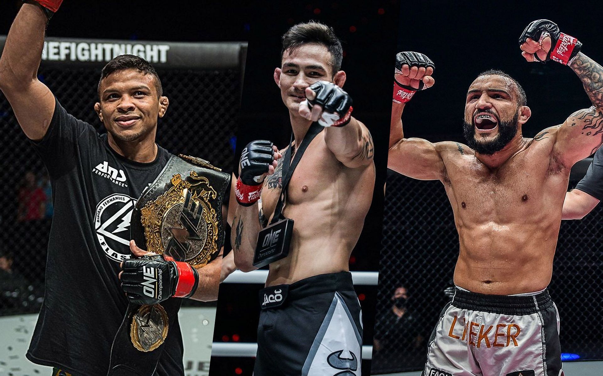 Thanh Le (Center) expects fireworks when Bibiano Fernandes (Left) and John Lineker (Right) collide. | [Photos: ONE Championship]
