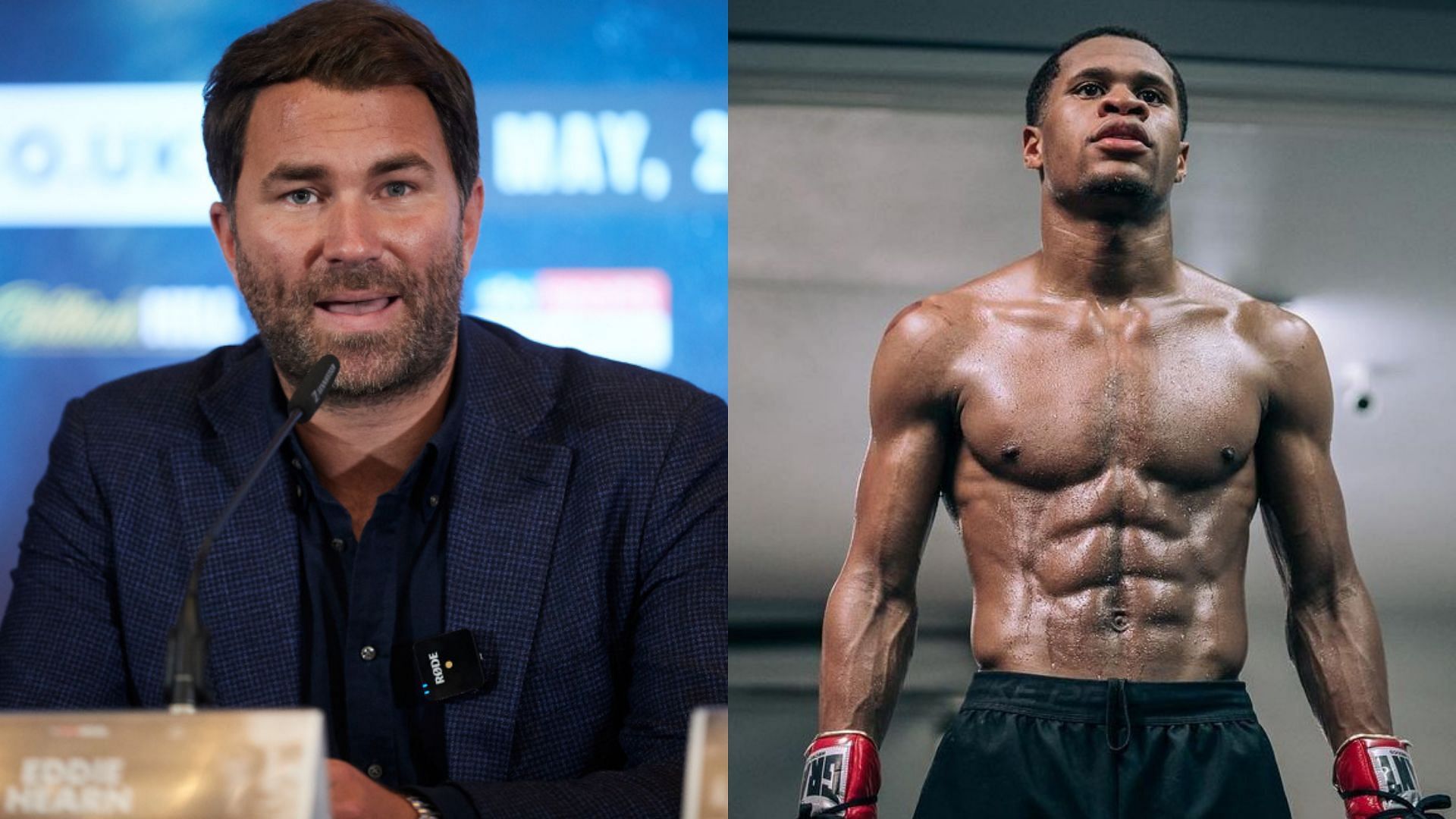 Eddie Hearn (left) and Devin Haney (right)