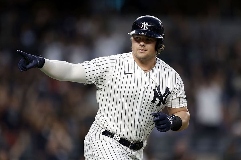 San Diego Padres' Luke Voit, left, celebrates after hitting a