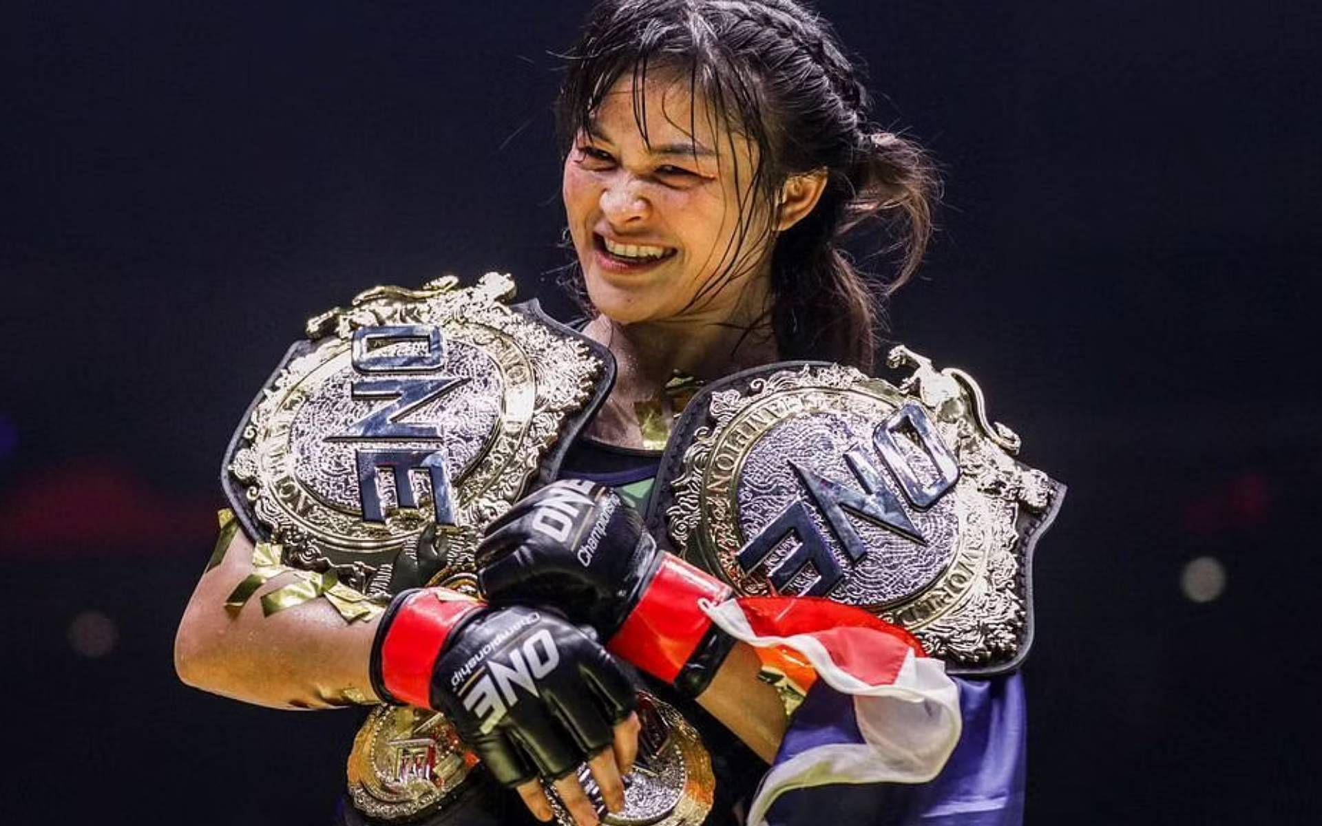 Stamp Fairtex is aims to collect all three belts in the women&#039;s atomweight division in 2022. [Photo: ONE Championship]
