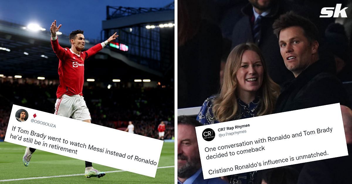 Tom Brady watched Cristiano Ronaldo score a hat-trick against Tottenham at Old Trafford
